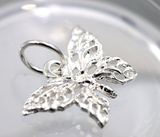 Sterling Silver Small Filigree Butterfly Charm Pendant + jump ring -Free post