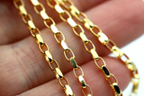 Genuine 9ct Yellow Gold Diamond Cut Oval Belcher Chain Necklace 45cm -Free post