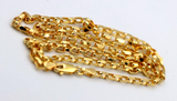 Genuine 9ct Yellow Gold Diamond Cut Oval Belcher Chain Necklace 45cm -Free post