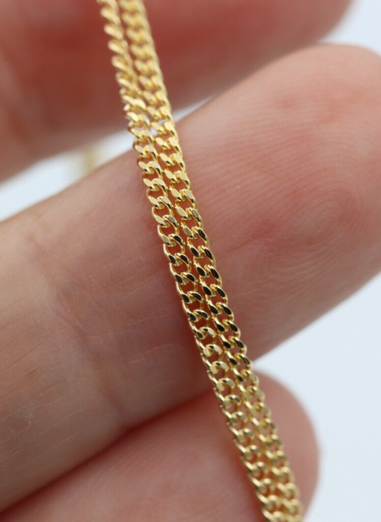 Genuine 9ct Yellow Gold Curb Necklace / Chain 2.34gms 40cm *Free express post