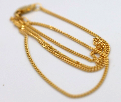 Genuine 9ct Yellow Gold Curb Necklace / Chain 2.34gms 40cm *Free express post