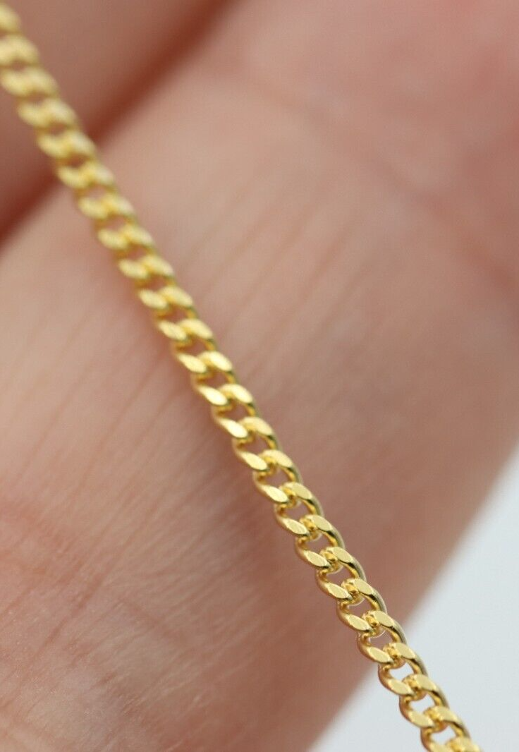 Genuine 9ct Yellow Gold Curb Necklace / Chain 2.34gms 40cm *Free express post