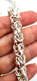 Genuine Fine Silver 999 Byzantine Heavy Necklace 47cm 128g *Free Express Post Oz