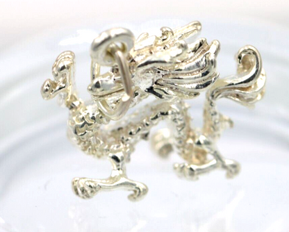 Genuine Sterling Silver 925 Large Chinese Dragon Charm / Pendant