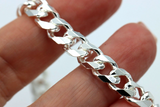 Sterling Silver Diamond Cut Heavy Kerb Curb Chain Chain Necklace 50cm 49.7gms