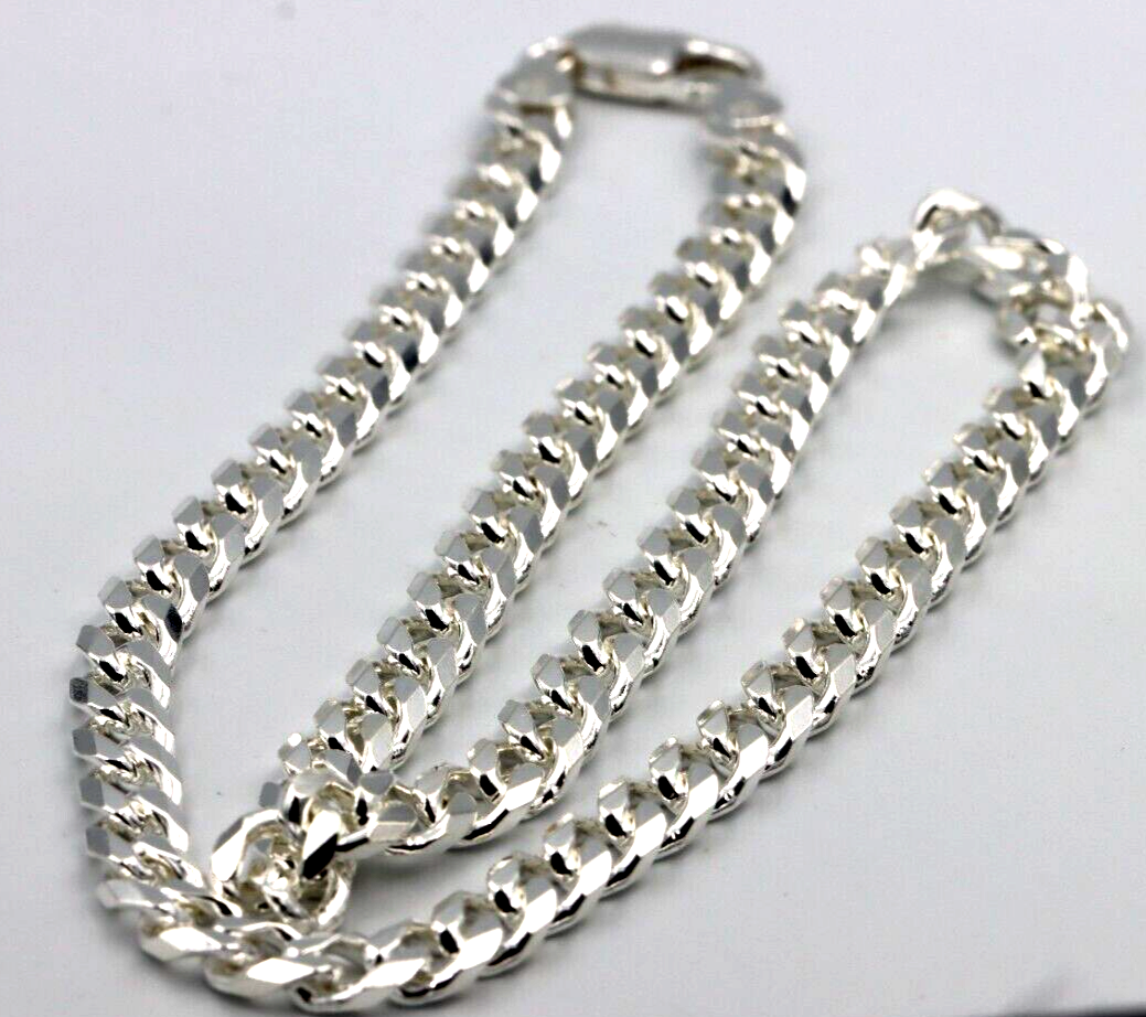 Sterling Silver Diamond Cut Heavy Kerb Curb Chain Chain Necklace 50cm 49.7gms