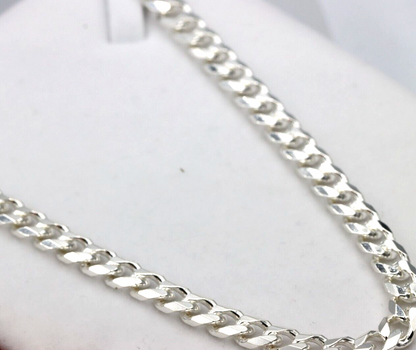 Sterling Silver Diamond Cut Heavy Kerb Curb Chain Chain Necklace 50cm 49.7gms