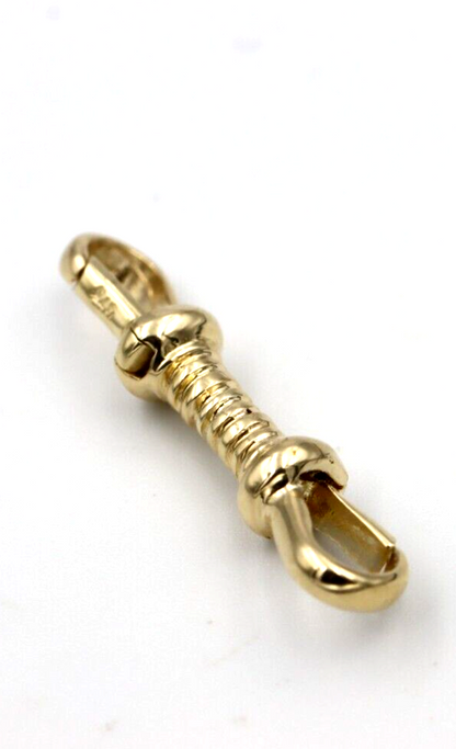 Genuine 9ct Yellow, Rose or White Gold Double Dog Clip for Albert Swivel Clasp