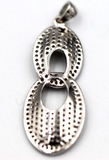 Genuine Cubic Zirconia 925 Sterling Silver Swirl Pendant -Free express post