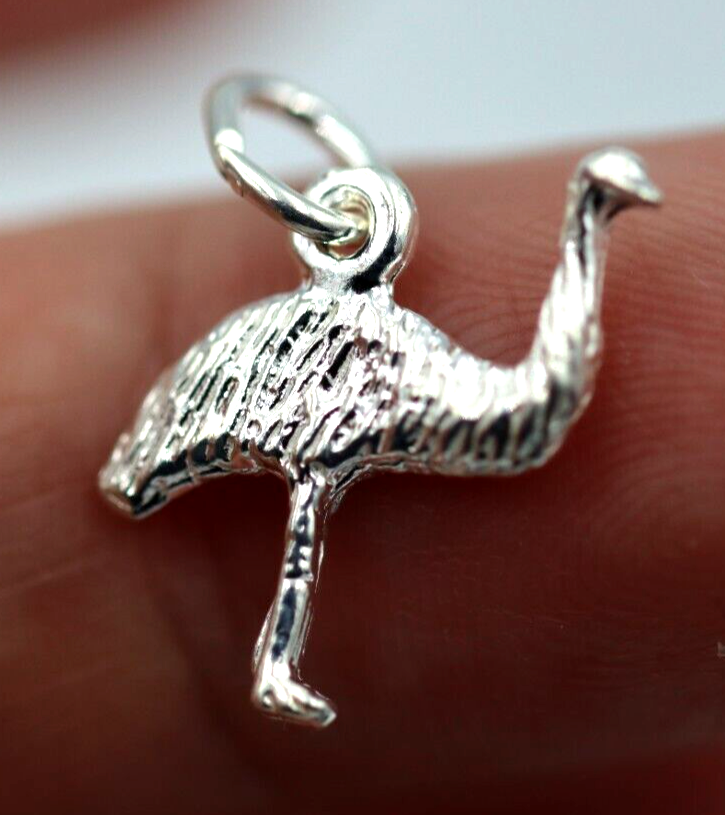 Kaedesigns New Genuine Sterling Silver 925 Emu Pendant or Charm