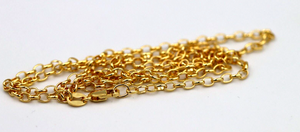 Genuine 9ct 9k Yellow Gold Oval Belcher Chain Necklace 55cm 5.7g