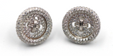 Genuine Sterling Silver 925 Cubic Zirconia Button Stud Earrings -Free post