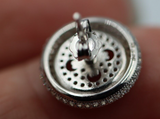 Genuine Sterling Silver 925 Cubic Zirconia Button Stud Earrings -Free post