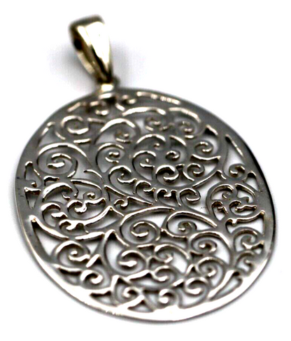 Genuine Heavy Solid Sterling Silver 925, Super Large Oval Filigree Pendant