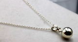Sterling Silver 10mm ball Pendant + 60cm Curb Necklace