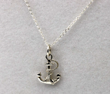 Sterling Silver Anchor Pendant + 60cm Curb Necklace- Free Express Post