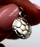 Genuine Sterling Silver 925 Soccer Ball Pendant Or Charm *Free Post In Oz