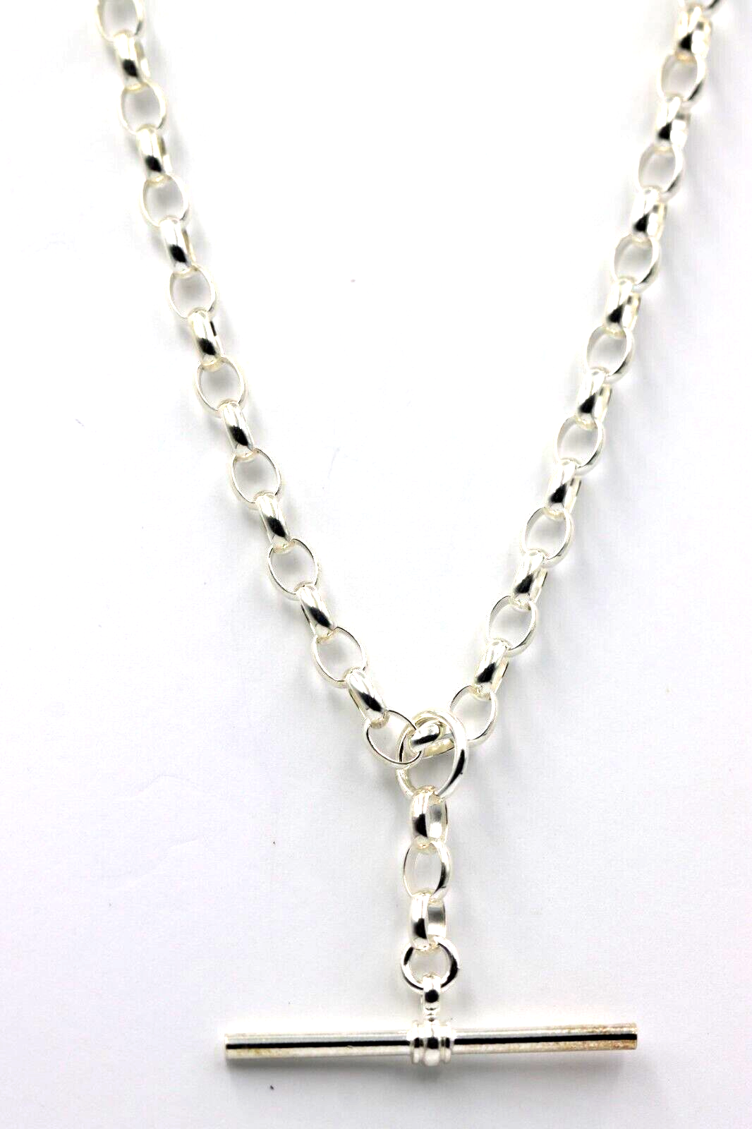 Genuine Sterling Silver 925 Antique Oval Belcher Link FOB Chain Necklace - Free post