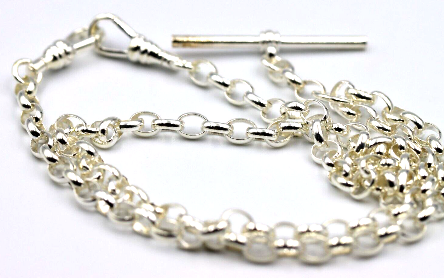 Genuine Sterling Silver 925 Antique Oval Belcher Link FOB Chain Necklace - Free post