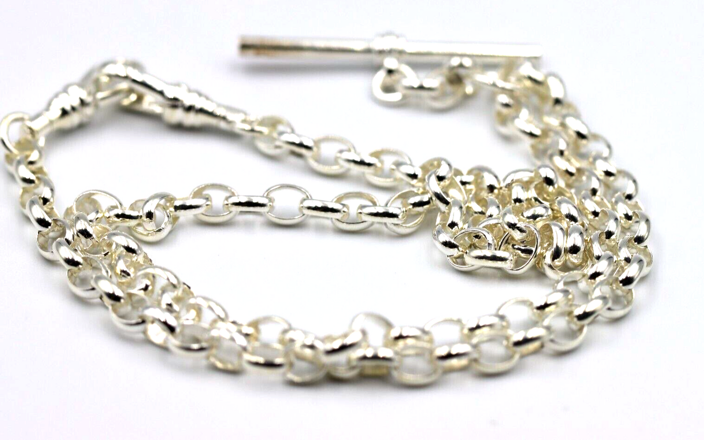 Genuine Sterling Silver 925 Antique Oval Belcher Link FOB Chain Necklace - Free post