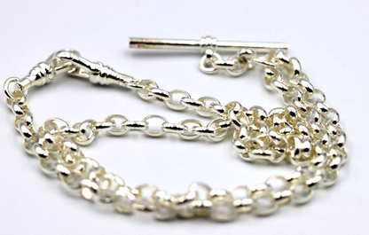 Genuine Sterling Silver 925 Antique Oval Belcher Link FOB Chain Necklace - Free post