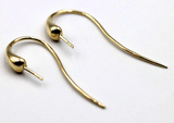 Genuine Large 9ct Yellow, Rose or White Gold Earring Hooks For Earrings + Pearl Pin