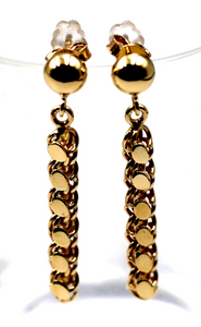 9ct 9k Yellow Gold Long Chain Drop Ball Earrings *LAST PAIR*Free Express Post