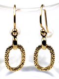 9ct 9k Yellow Gold Fancy Paper Clip Earrings *LAST PAIR*Free Express Post