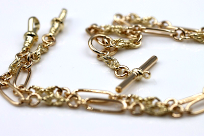 Genuine 9ct Yellow, Rose or White Gold Handmade Solid Fancy Paperclip FOB Necklace Chain 50cm