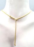 Genuine 58cm 9ct 9k Yellow or Rose Gold Ladies Fine Slider Heart Necklace Chain