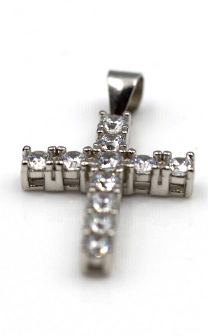 Cubic Zirconia 925 Sterling Silver Cross Pendant