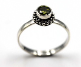 Size M/6 August Birthstone Sterling Silver Green Peridot Ring -Free express post