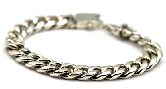 Heavy Sterling Silver 925 Kerb Curb Bracelet 19cm 49.7grams - Free Express Post
