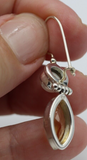 Genuine Sterling Silver Round Freshwater Pearl + Citrine Teardrop Hook Earrings