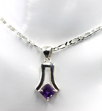 Sterling Silver 925 Amethyst Pendant & 45cm Chain Necklace - Free post