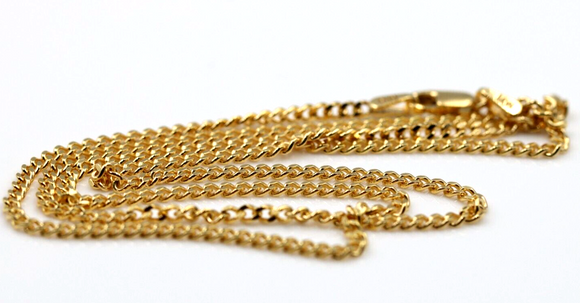 Genuine 9ct Yellow Gold Curb Necklace / Chain 4.9 grams 45cm