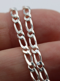 Genuine 925 Sterling Silver 925 Figaro Link Chain Necklace 45cm *Free Post