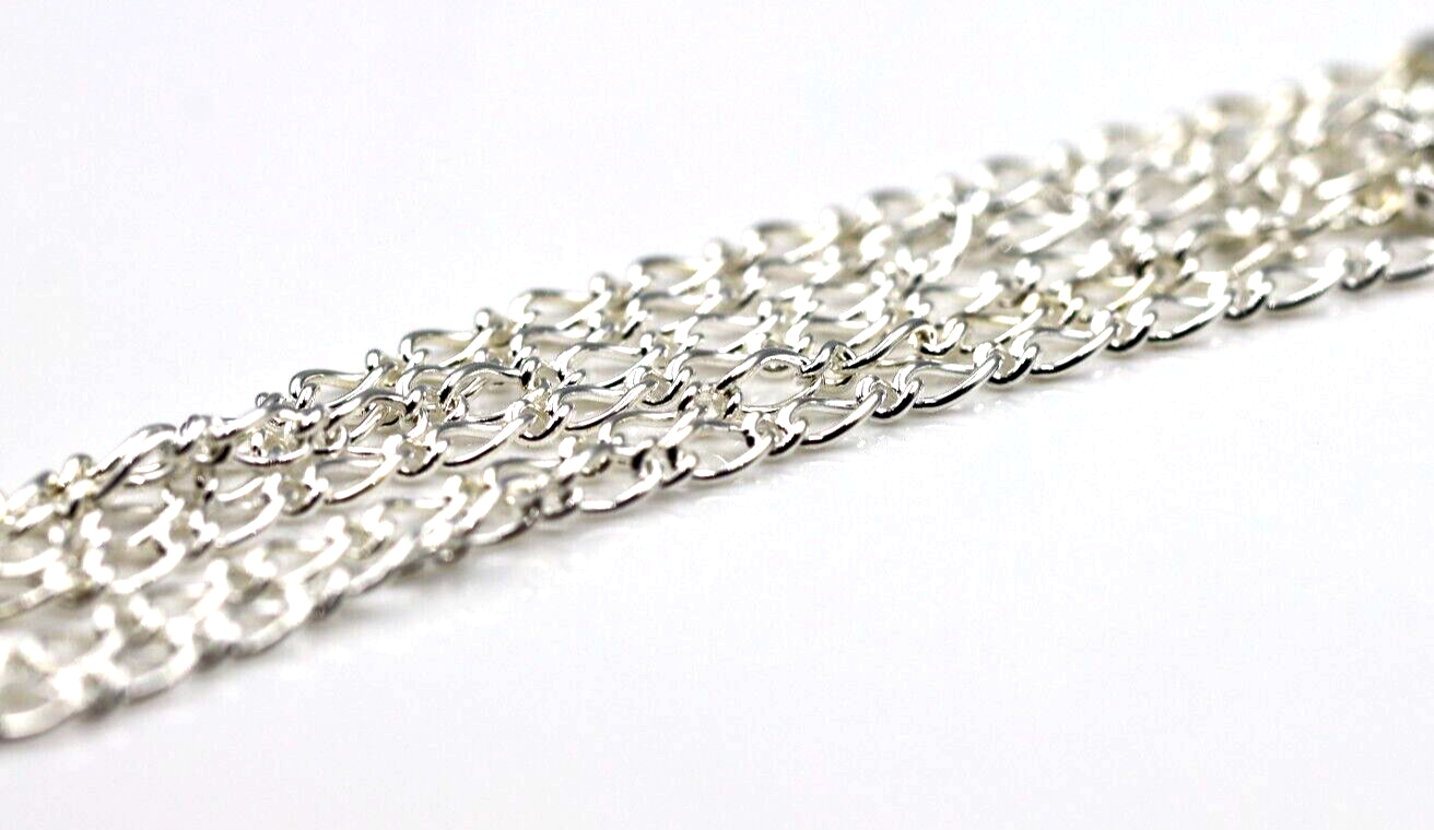 Genuine Sterling Silver 925 Oval Figaro Necklace Chain 70cm 12g