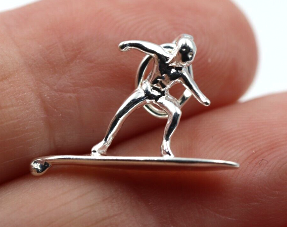 Kaedesigns New Sterling Silver Solid Surfer Pendant / Charm - Free post