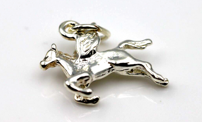 Genuine Sterling Silver or 9ct Yellow Gold 3D PEGASUS Winged Flying Horse Pendant Charm