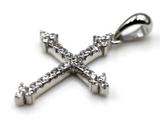 Genuine Cubic Zirconia 925 Sterling Silver Cross Pendant *Free Post