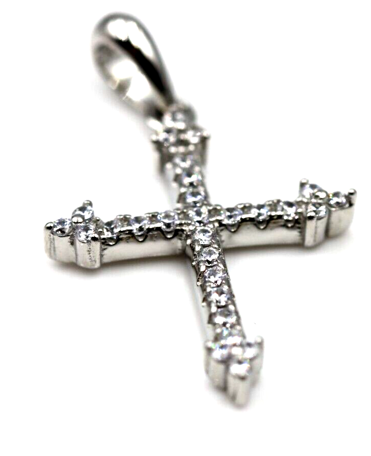 Genuine Cubic Zirconia 925 Sterling Silver Cross Pendant