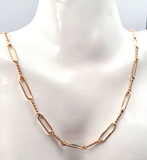 Handmade 9ct Yellow, Rose or White Gold Paper Clip Fancy Paperclip Chain Necklace