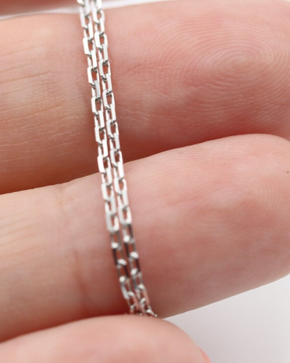 Genuine 14ct White Gold Thin Cable Chain Necklace 1.9grams 45cm- Free post