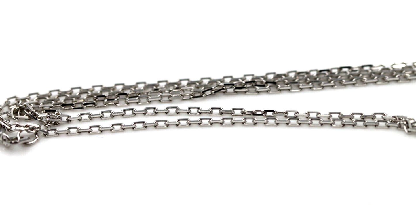 Genuine 14ct White Gold Thin Cable Chain Necklace 1.9grams 45cm- Free post