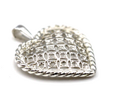Genuine Sterling Silver or 9ct Yellow, Rose or White Gold  Filigree Heart Rope Pendant