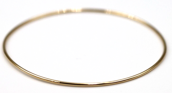 Genuine 9ct 9kt SOLID Yellow, Rose or White Gold Thin 1.3mm GOLF bangle 65mm inside diameter