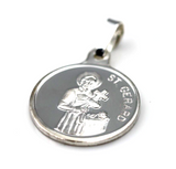 Fine Silver or 9ct Yellow Gold St Gerard Pendant or Charm -16mm Round - Patron of Motherhood