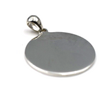 925 Sterling Silver 20mm Disc Pendant or Charm + Engraving