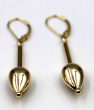 Genuine New 9ct 9k Yellow Gold Large Teardrop Dangle Continental Hook Earrings